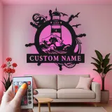 Insegna in metallo personalizzata Faro | Arte murale nautica LED | Decorazione per casa al mare personalizzata | Regalo per marinai e accento per casa costiera