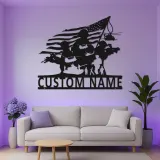 Soldier Silhouette Metal Sign | Custom Military Wall Art with LED | Patriotic Decor for Veterans