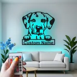 Cartel de metal LED personalizado de Dálmata, regalo para amantes de los perros, decoración para el salón