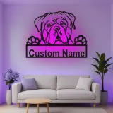 Custom Bulldog Led Light Metal Wall Art Personalized Dog Lover Gift Living Room Pet Decor 2