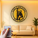 Arte Murale LED in Metallo Lineman | Insegna Personalizzata per Lavoratore del Settore Elettrico con Luci RGB | Decorazione e Regalo per Nome di Elettricista