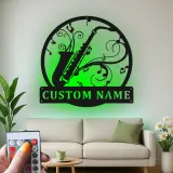 Panneau LED Personnalisé Saxophone | Décoration Murale en Métal pour Studio de Musique | Cadeau Joueur de Jazz | Décor Salle de Groupe