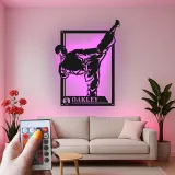 Insegna in metallo LED Karate | Insegna personalizzata per arti marziali | Decorazione con nome del combattente per dojo e palestra | Regalo Taekwondo