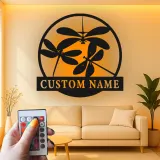Insegna in metallo LED a forma di libellula personalizzata, regalo per amanti della natura, decorazione per camera da letto o giardino 1