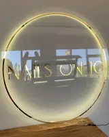 Custom LED Backlit Round Acrylic Business Sign | Personalized 3D Logo | Premium Office & Salon Wall Decor