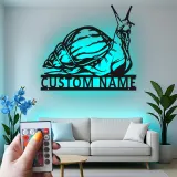 Custom Snail Metal Wall Art | LED Backlit Garden Sign | Personalized Patio Decor | Nature Lover Gift