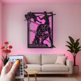 Arte de metal personalizado de atletismo | Cartel de nombre de atleta con luces LED | Decoración moderna para gimnasio y dormitorio