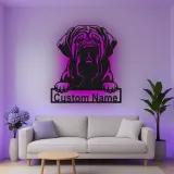 Custom Mastiff Led Light Metal Wall Art Personalized Dog Lover Gift Living Room Pet Decor 5