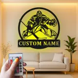 Custom Hockey Goalie LED Metal Sign | Personalized Sports Decor | Game Room Wall Art | Player Gift