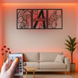Custom Unicorn Led Light Metal Wall Art Personalized Gift for Kids Bedroom Decor with Name and Initial