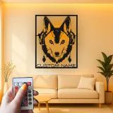 Custom German Shepherd with Headphones Led Light Metal Wall Art Personalized Gift for Dog Lovers Music Room Decor