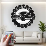 Insegna LED muscle car su misura | Arte da parete in metallo per garage | Arredo auto personalizzato | Regalo vintage per uomo