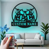 Decoración mural de metal LED de cabra personalizada | Cartel decorativo farmhouse personalizado | Regalo rústico de granero para amantes de las cabras