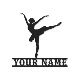 Insegna in metallo LED ballerina personalizzata, regalo per ballerini, decorazione per studio di danza o camera da letto