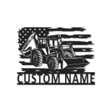 Insegna in metallo LED personalizzata a forma di trattore - Regalo per agricoltori - Decorazione per garage o man cave