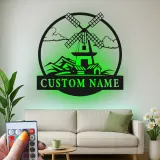 Décoration murale en métal personnalisée avec moulin à vent, lumière LED, cadeau de crémaillère, décoration de ferme rustique