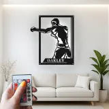 Insegna in metallo personalizzata con Boxer e luce LED regalo per appassionati di boxe decorazione per palestra o man cave 1