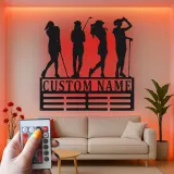 Custom Women's Golf Sign with LED | Personalized Metal Wall Art for Her | Golf Team Gift & Clubhouse Decor