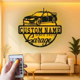 Personalisierte LED-Garagenschild | Metall-Wandkunst für Auto-Enthusiasten | Werkstatt-Dekor | Geschenk für Man Cave
