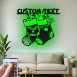 Décoration murale en métal LED personnalisée pour les chaussettes de Noël