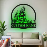 Insegna in metallo LED personalizzata per sollevatori di pesi, regalo per appassionati di palestra, decorazione per palestra domestica