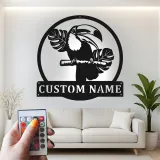 Custom Toucan Metal Sign with LED | Personalized Tropical Wall Art | Jungle Theme Decor for Patio, Sunroom & Office | Exotic Bird Gift
