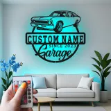 Insegna in metallo LED personalizzata per auto classiche regalo per appassionati di auto decorazione per garage 4