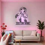 Custom Sea Turtle LED Sign | Metal Nursery Decor | Personalized Kids Room Light | Ocean Animal Wall Art