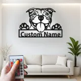 Insegna in metallo LED Bulldog personalizzata regalo per amanti dei cani decorazione per soggiorno 4