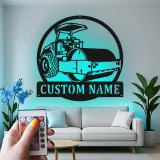 Panneau Métallique Routeur | Art de Construction LED Personnalisé | Décoration de Machinerie Lourde Personnalisée pour Bureau & Garage