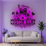 Custom Cleaning Supplies Led Light Metal Wall Art Housewarming Gift for Cleaners Laundry Room Decor