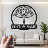 Décoration murale en métal personnalisée Libellule avec Design Floral et Rétroéclairage LED Cadeau pour Amoureux de la Nature Décor de Jardin
