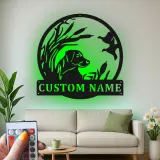 Labrador Retriever Hunting Sign | Custom LED Metal Wall Art | Personalized Hunter Gift for Man Cave | Duck Hunt Lodge Decor