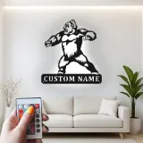 Arte murale in metallo LED con gorilla | Insegna personalizzata con nome per man cave | Arredo personalizzato con fauna selvatica | Silhouette animale retroilluminata