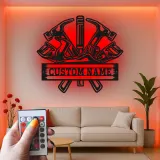 Custom Carpenter Tools Led Light Metal Wall Art Personalized Gift for Woodworkers Workshop Decor 3