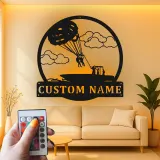Custom Parasailing Metal Wall Art | Personalized LED Name Sign for Beach House | Nautical Boat & Lake Cabin Decor