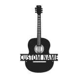 Personalisierte Gitarren-LED-Leuchte | Individuelle Metall-Wandkunst für Musikzimmer | Geschenk für Musiker