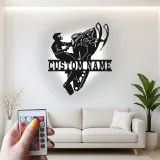Custom Snowmobile Metal Sign | Personalized LED Wall Art for Man Cave | Extreme Winter Sports Rider Gift