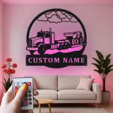Insegna in metallo LED personalizzata per camion e rimorchio, regalo per camionisti, decorazione per garage o man cave