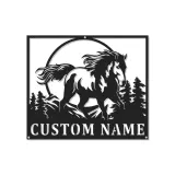 Custom Horse Name Sign | LED Metal Wall Art for Ranch | Personalized Equestrian Decor | Horse Lover Farmhouse Gift