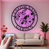 Insegna in metallo LED personalizzata con ape - Regalo per giardinieri, decorazione per patio all'aperto