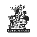 Custom Goat Farm Sign | LED Metal Wall Art | Personalized Farmhouse Decor for Barn or Ranch | Animal Lover Gift
