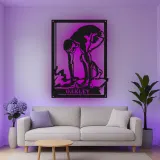 Décoration murale en métal personnalisée Nageur avec Rétroéclairage Cadeau pour Athlètes Décoration de Salle de Sport pour Passionnés de Natation