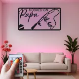 Personalisierte Fischer-Geschenk | Individuelles LED-Metallschild mit Namen | Dekoration für das Ferienhaus von Papa & Opa | Hooked on Papa-Schild