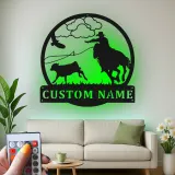 Personalisierte Cowboy-Rodeo-LED-Metall-Wandkunst – Western-Geschenk für Ihn, rustikale Ranch-Deko
