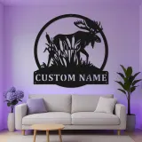 Custom Bull Moose LED Sign | Laser Cut Metal Wall Art | Rustic Cabin Decor | Personalized Hunting Lodge Gift