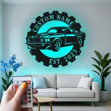 Cartel de metal LED de coche clásico personalizado regalo para entusiastas de coches decoración de garaje