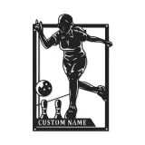 Custom Bowling Player Led Light Metal Wall Art Personalized Gift for Bowlers Game Room Sports Decor