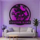 Décoration murale en métal personnalisée Raton laveur cowboy avec rétroéclairage