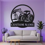Custom Tractor Name Sign | LED Metal Wall Art | Personalized Farmer Gift | Garage & Man Cave Decor